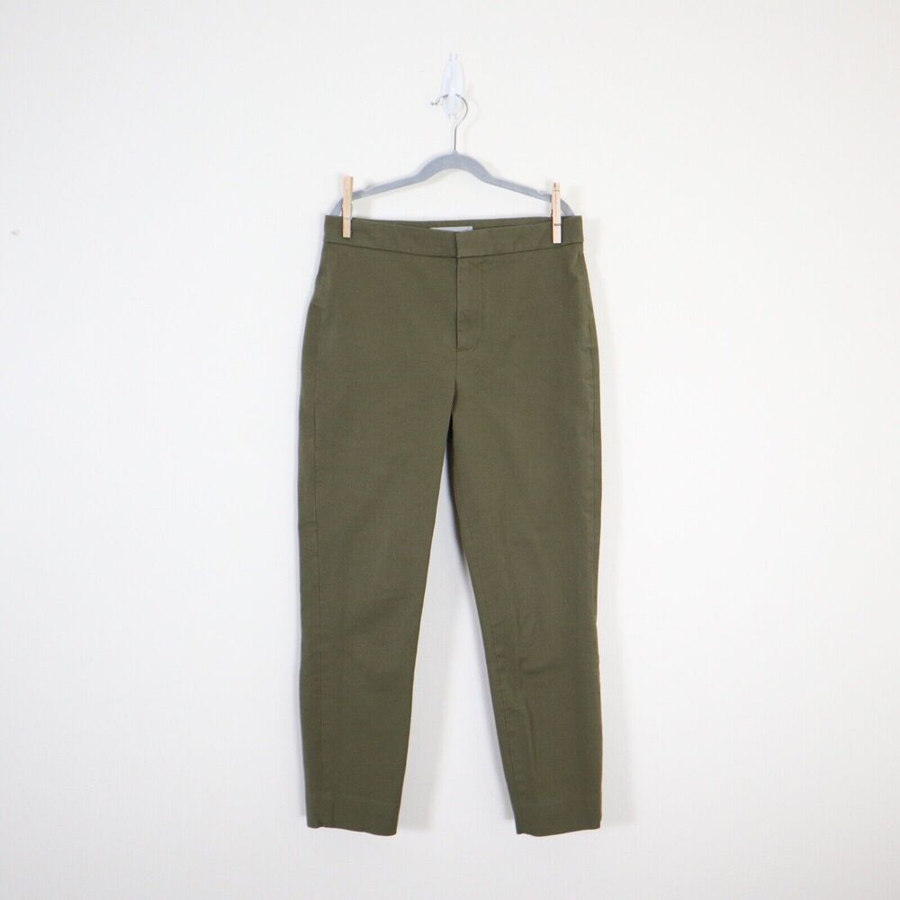 Everlane Size 4 The Fixed-Waist Stretch Cotton Pant Military Olive Green - Picture 2 of 9